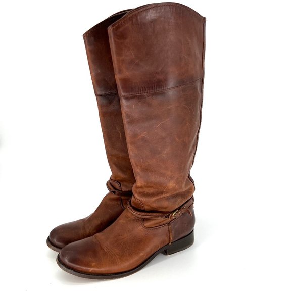 Frye Shoes Frye Melissa Seam Tall Leather Pull On Riding Boots
